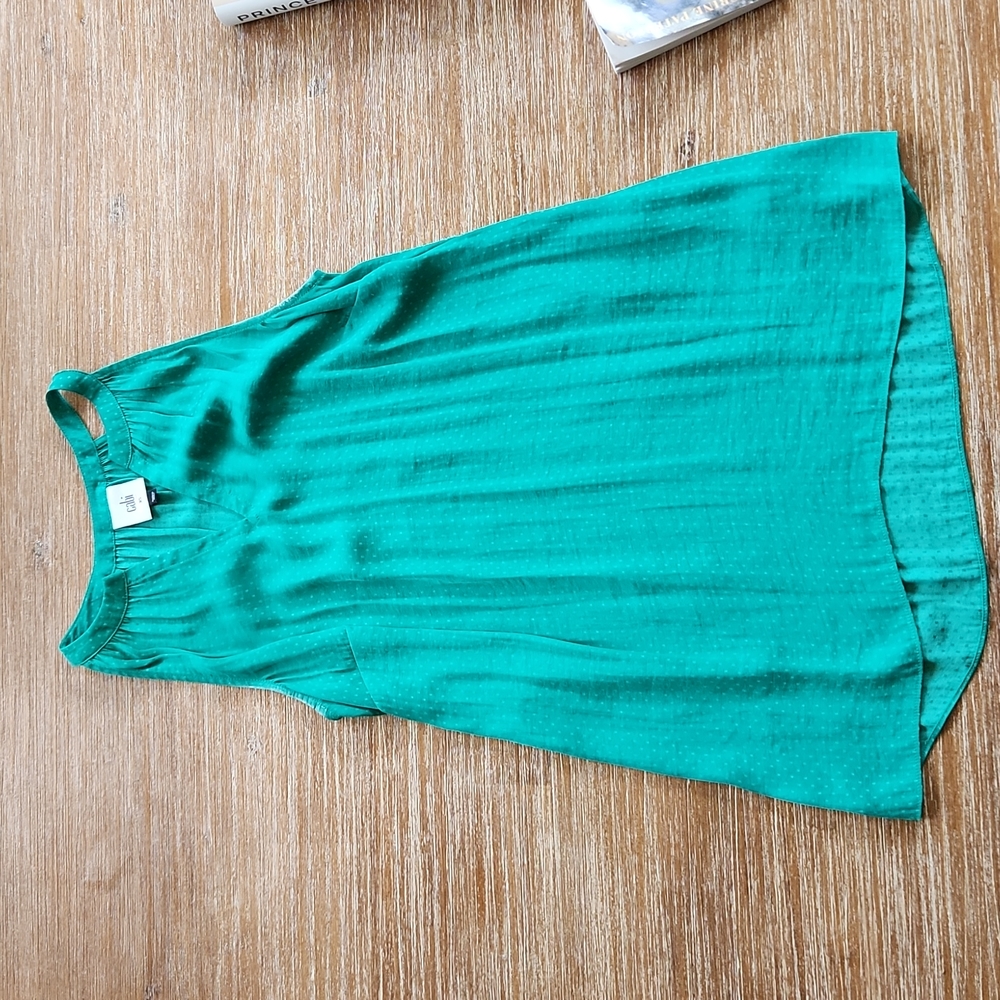 BOGO Cabi Kelly Green Polka Dot Halter x small